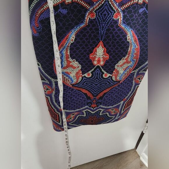 Pankaj & Nidhi Fitted Short Sleeve Scuba Dress, Mosaic Print, Size 2 - Picture 12 of 12